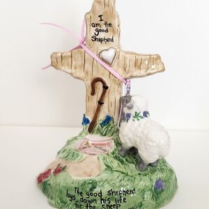 Blue Sky Clayworks The Good Shepherd Tealight Candle Holder